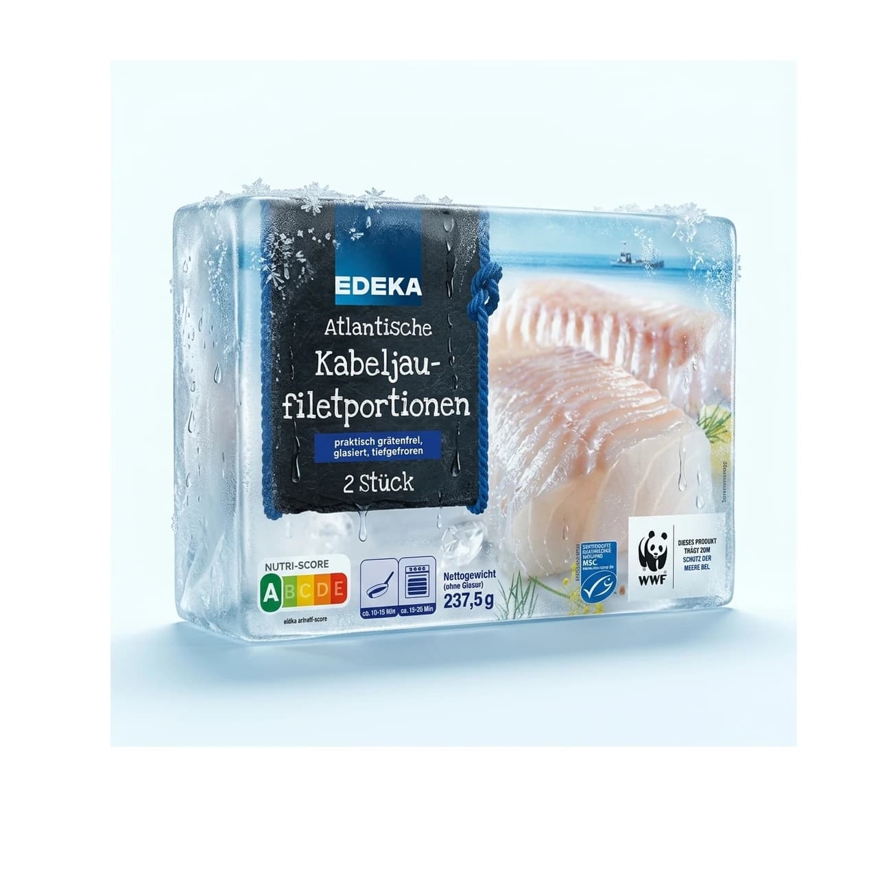 Packung EDEKA Atlantische Kabeljau-Filetportionen, 237,5 g