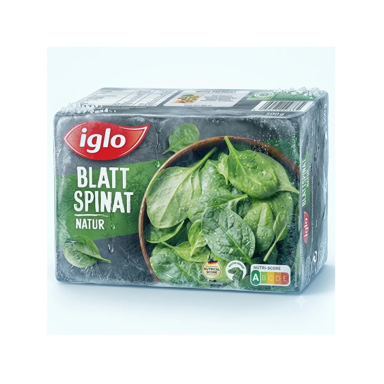 Packung iglo Blatt-Spinat Natur, 500 g