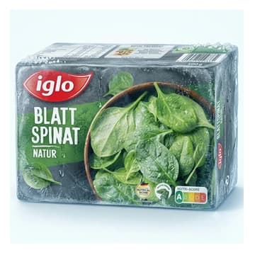Packung iglo Blatt-Spinat Natur, 500 g