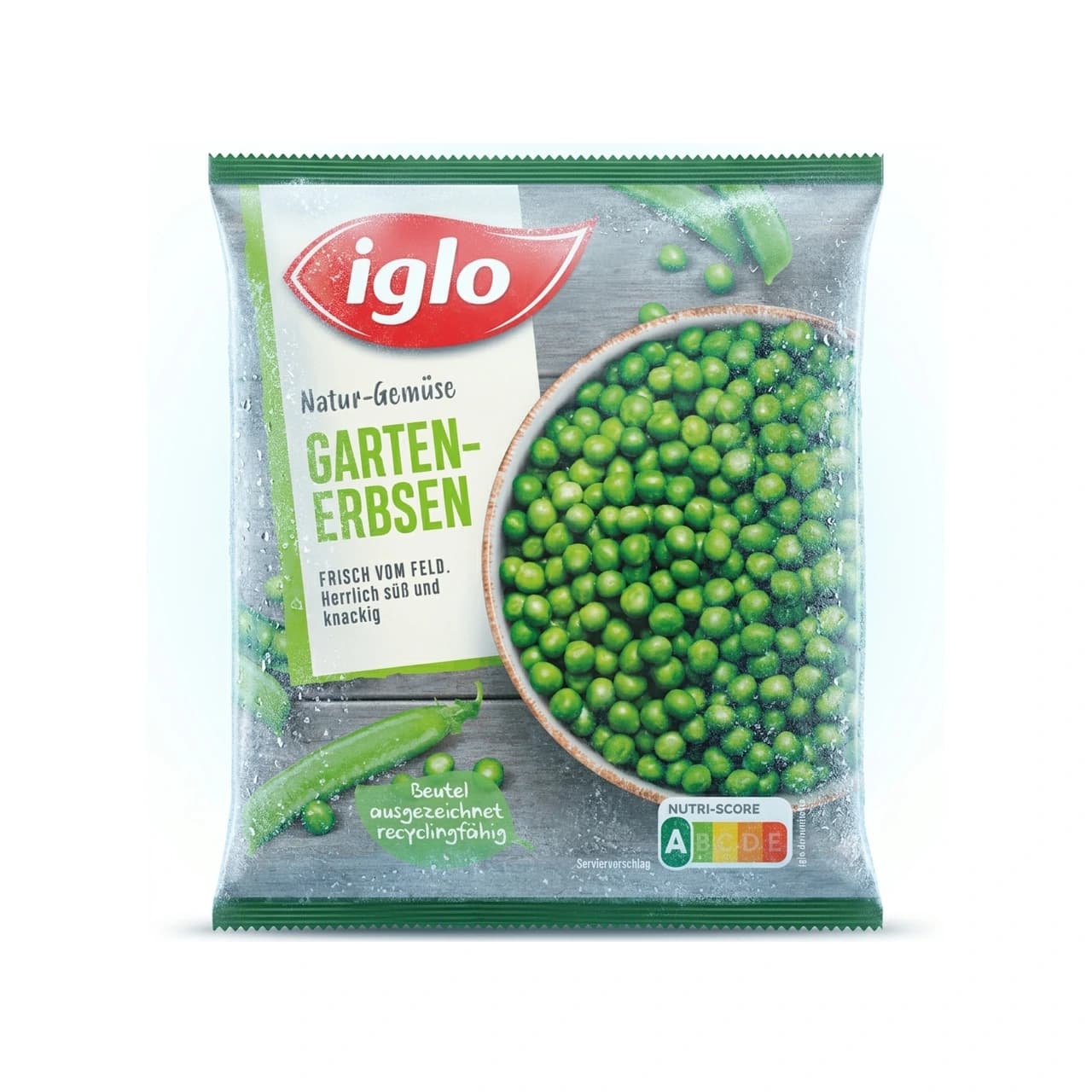 Beutel iglo Natur-Gemüse Garten-Erbsen, 700 g
