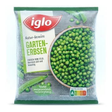 Beutel iglo Natur-Gemüse Garten-Erbsen, 700 g