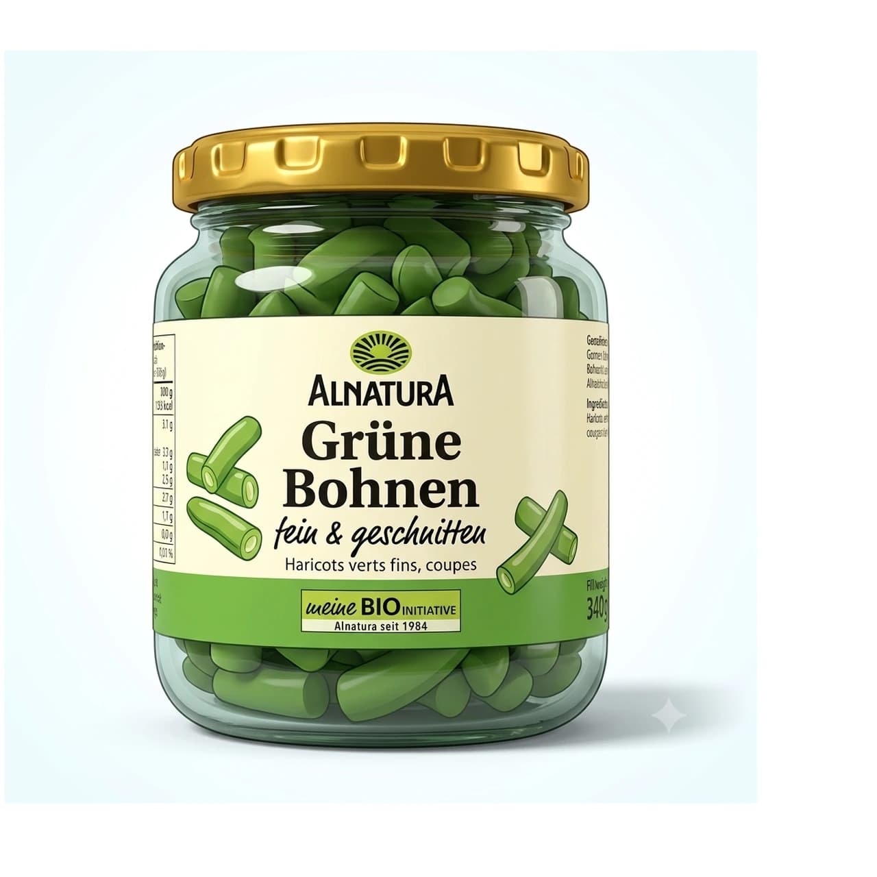 Alnatura fine cut green beans jar, 340 g