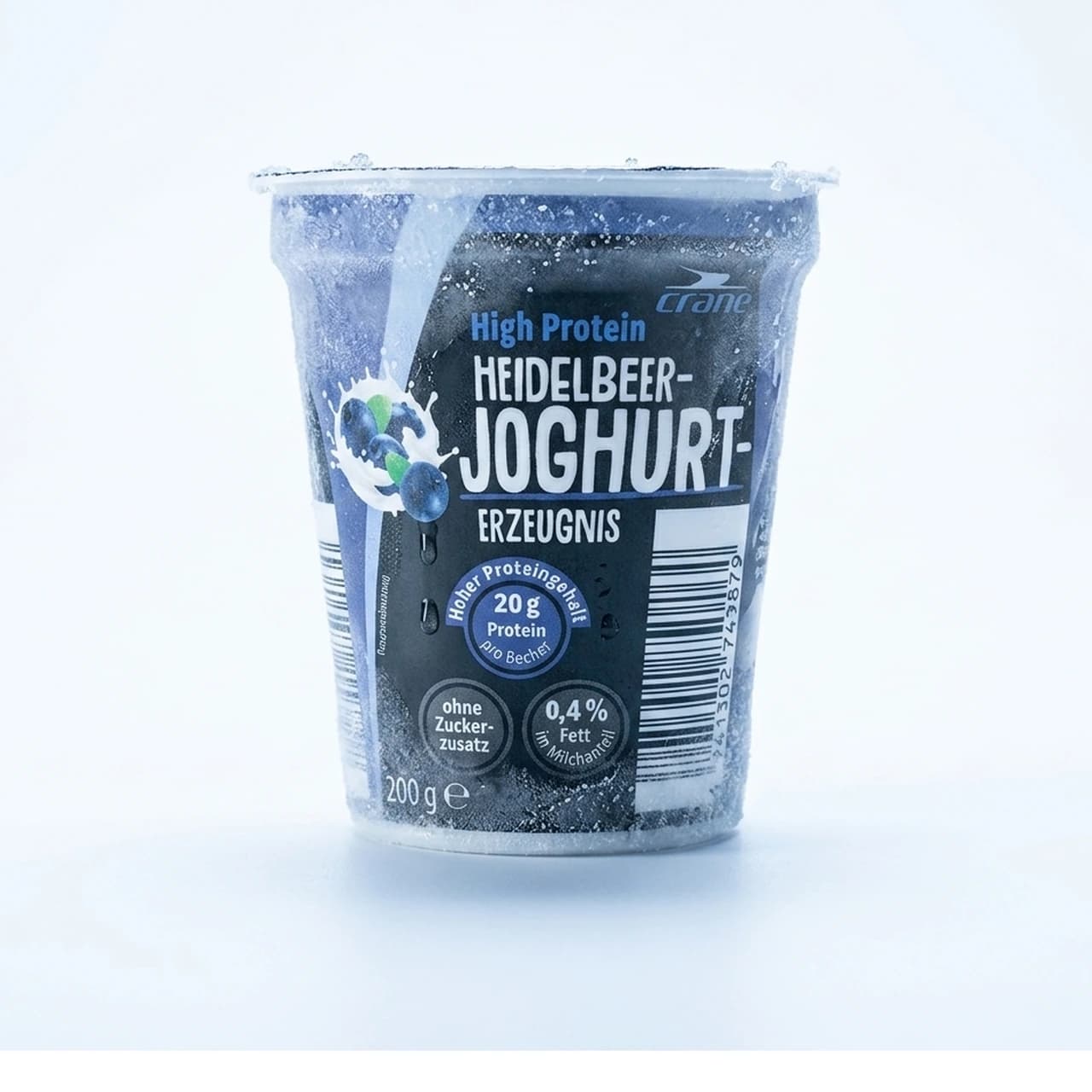 crane High Protein blueberry yoghurt product cup, 200 g