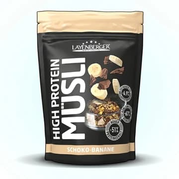 Beutel Layenberger High Protein Müsli Schoko-Banane, 390 g
