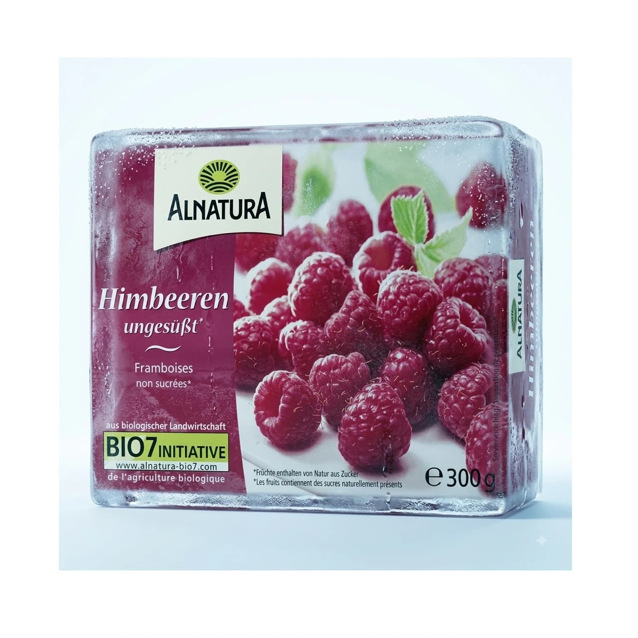 Alnatura organic unsweetened raspberries pack, 300 g