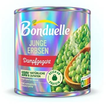 Dose Bonduelle Junge Erbsen dampfgegart, 425 ml