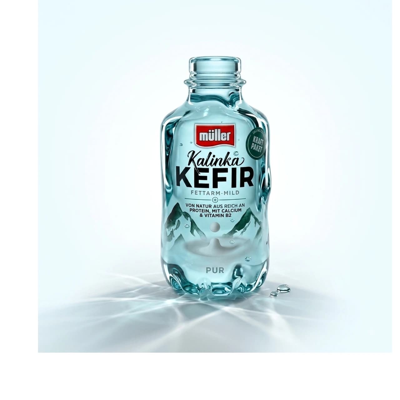 Flasche Müller Kalinka Kefir fettarm mild, 500 g