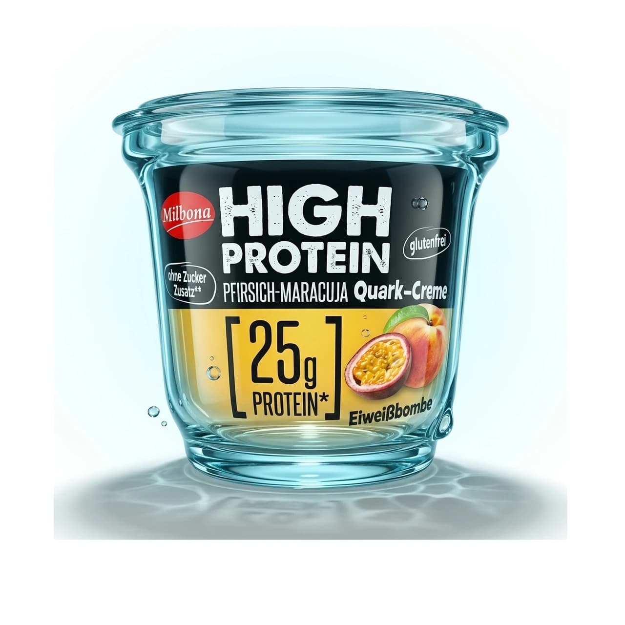 Becher Milbona High Protein Pfirsich-Maracuja Quark-Creme, 200 g