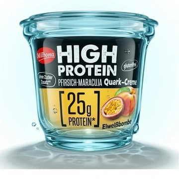 Becher Milbona High Protein Pfirsich-Maracuja Quark-Creme, 200 g