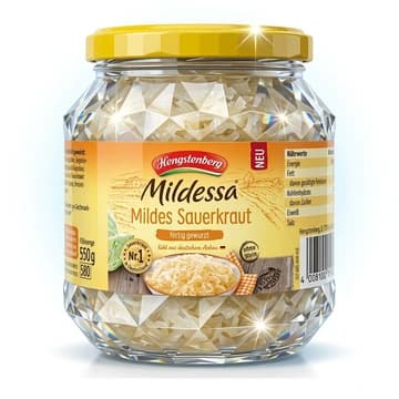 Glas Hengstenberg Mildessa Mildes Sauerkraut, 550 g