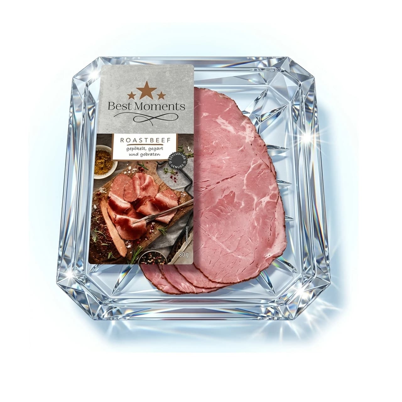 Packung Best Moments Roastbeef in Scheiben, 80 g