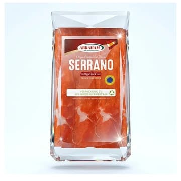 Packung Abraham Serrano Schinken luftgetrocknet, 80 g