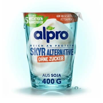 Becher Alpro Skyr Alternative Ohne Zucker aus Soja, 400 g