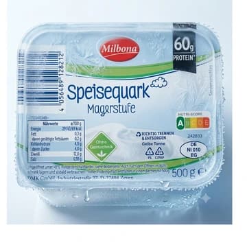 Becher Milbona Speisequark Magerstufe, 500 g