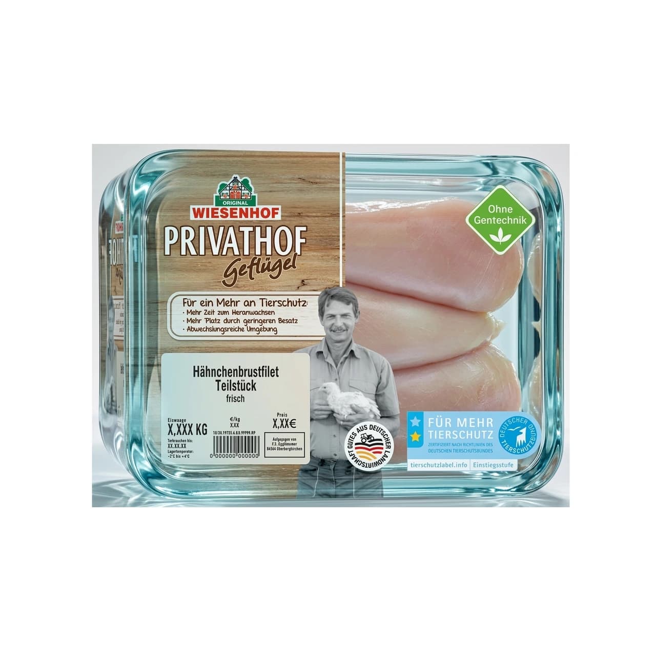 Schale Wiesenhof Privathof Hähnchenbrustfilet Teilstück, ca. 400 g