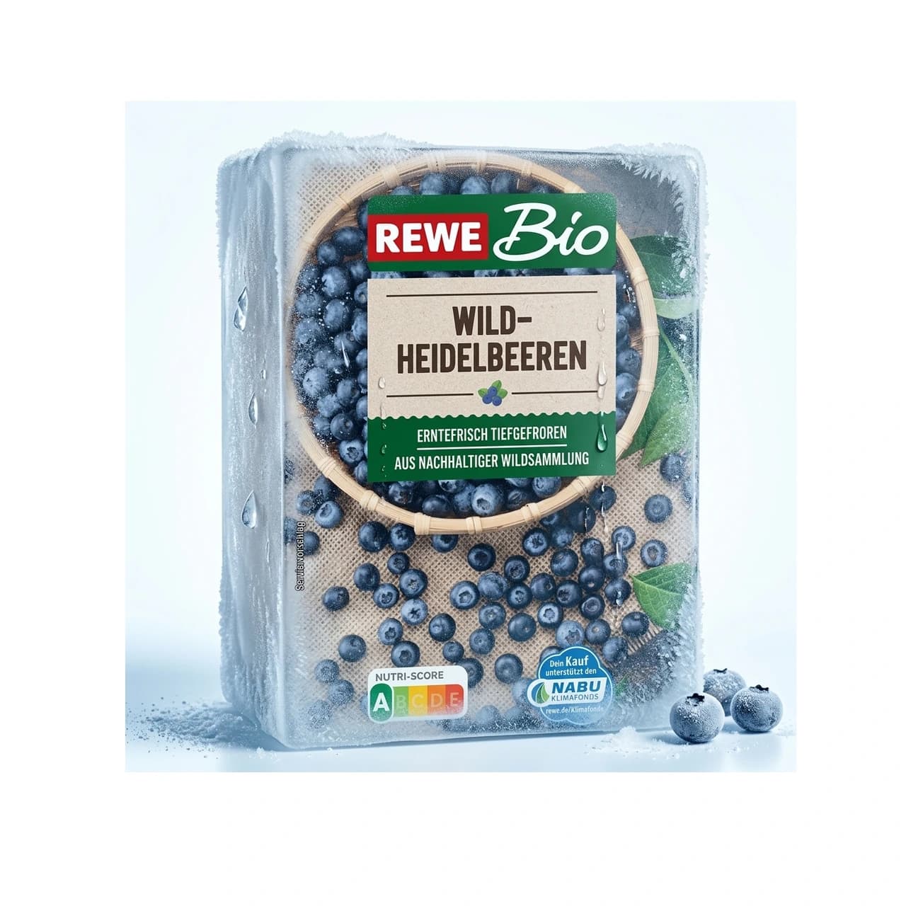Packung REWE Bio Wild-Heidelbeeren tiefgekühlt, 300 g