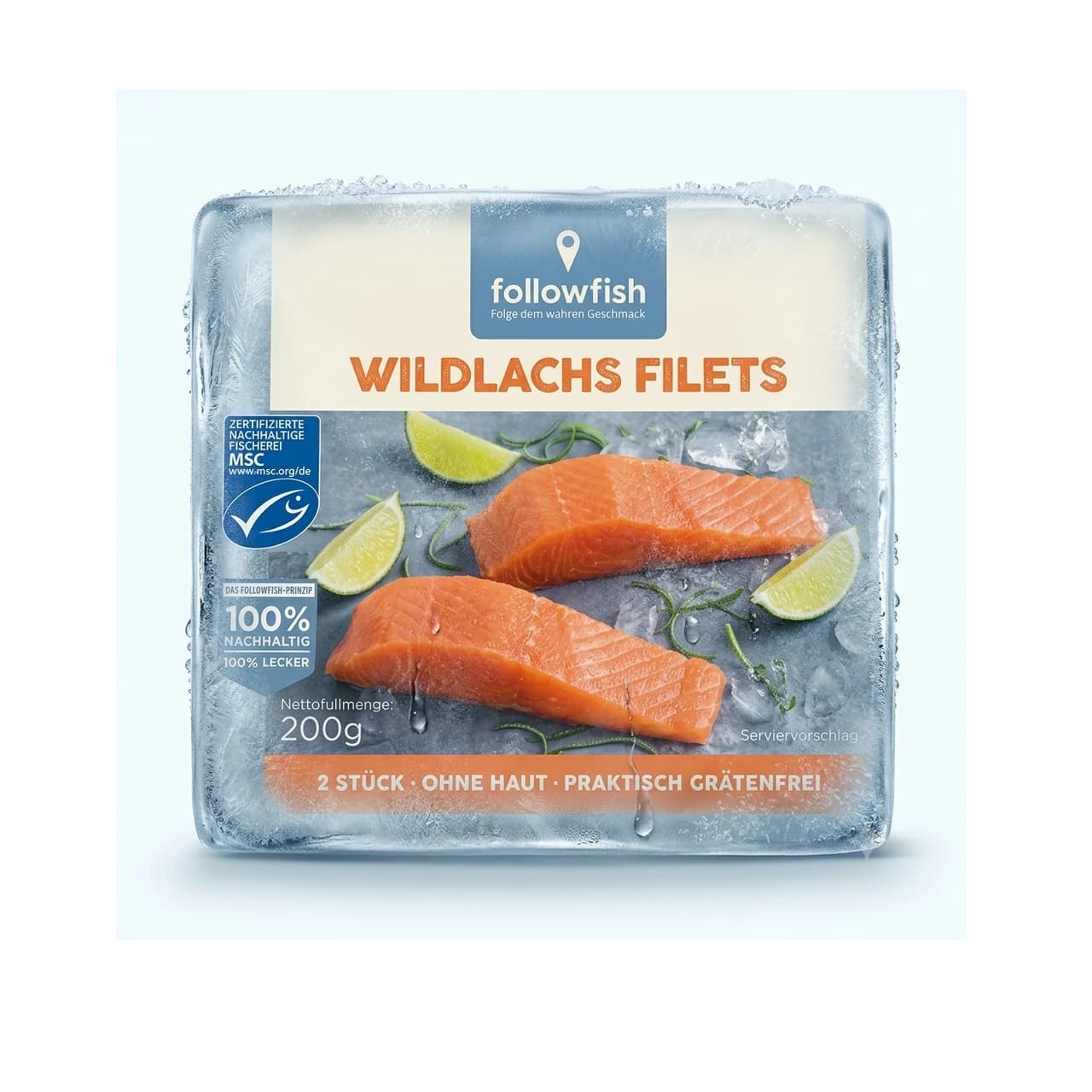 followfood MSC Wild Salmon Fillets pack, 200 g