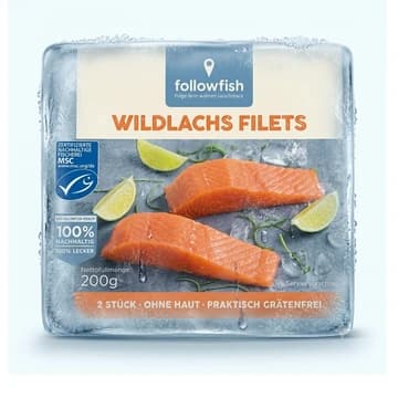 Packung followfood MSC Wildlachs Filets, 200 g