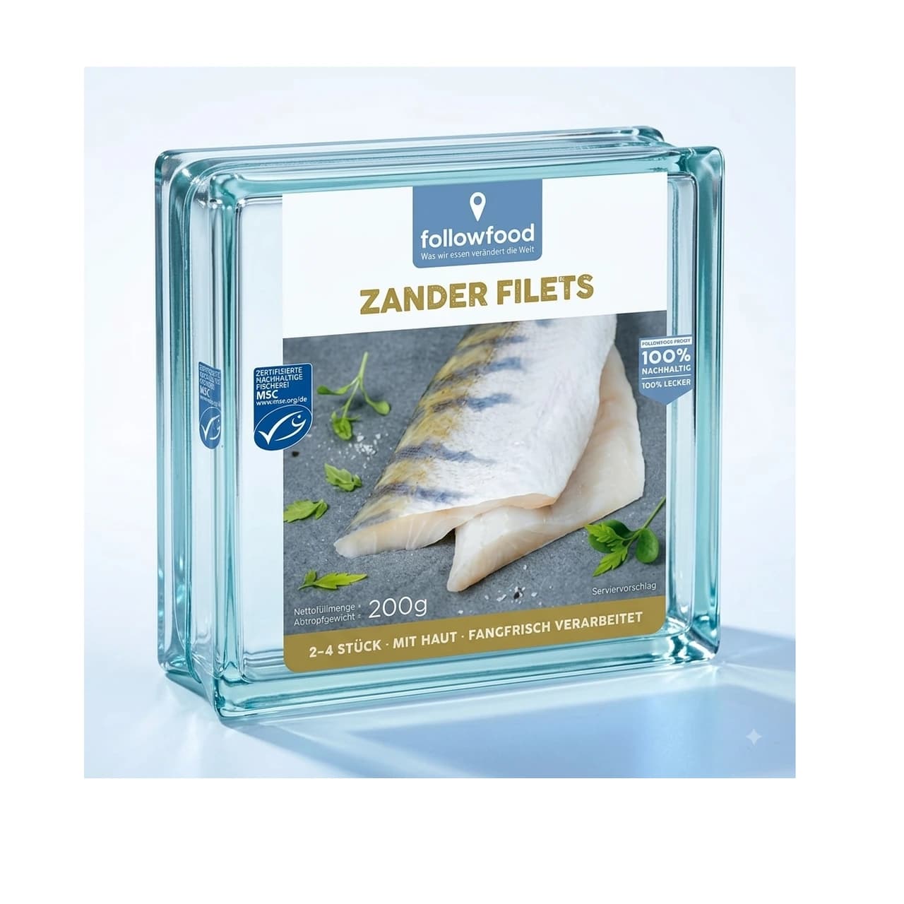 Karton followfood Zander Filets MSC, 200 g
